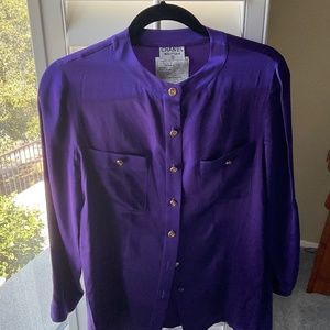 CHANEL Boutique purple silk blouse size 26